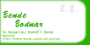 bende bodnar business card